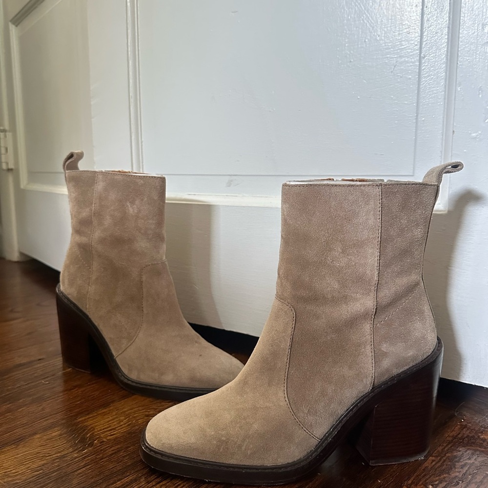 Tory Burch Tan Suede Heeled Boots
